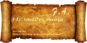 Földvári Arnold névjegykártya